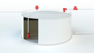 Zwei Festdachtanks, die mit PROTEGO®-Armaturen für verschiedene Anwendungsbereiche ausgestattet sind.