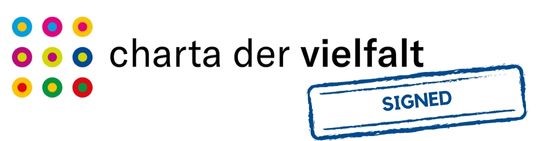 Signed "Charta der Vielfalt" logo, representing compliance and diversity charter