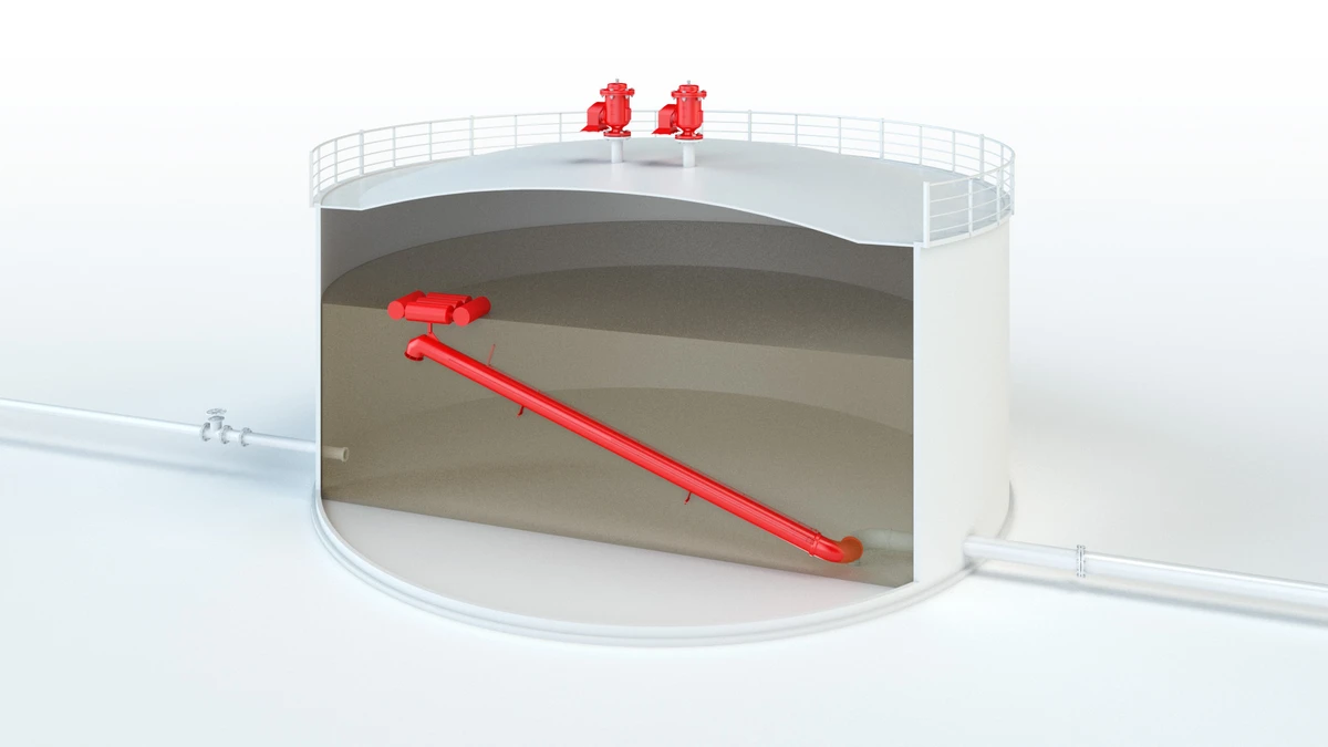 Aviation fuel storage tank with PROTEGO® devices.
